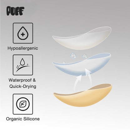 Puff Portable Push-up Sticky Bra Waterproof & Sweat-proof Reusable Washable Essential for Travel Women's Wear with Storage Board