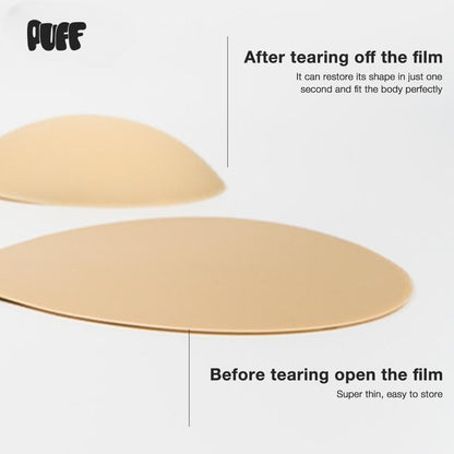 Puff Portable Push-up Sticky Bra Waterproof & Sweat-proof Reusable Washable Essential for Travel Women's Wear with Storage Board